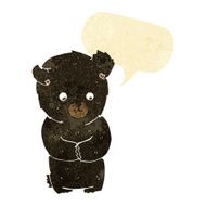 cute cartoon black bear with speech bubble N11