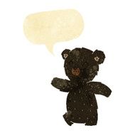 cute cartoon black bear with speech bubble N12
