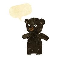 cute cartoon black bear with speech bubble N13