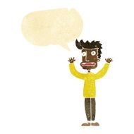 cartoon stressed man with speech bubble N14