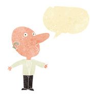 cartoon confused middle aged man with speech bubble N2