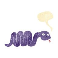 funny cartoon snake with speech bubble N4
