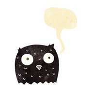 Cartoon owl with speech bubble N12