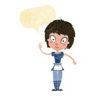cartoon maid with speech bubble N7