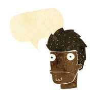 cartoon nervous man with speech bubble N27