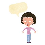 cartoon woman shrugging shoulders with speech bubble N94