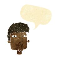 cartoon curious man with speech bubble N14