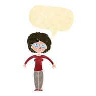 cartoon woman shrugging shoulders with speech bubble N95