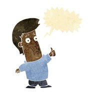 cartoon man giving thumbs up sign with speech bubble N3