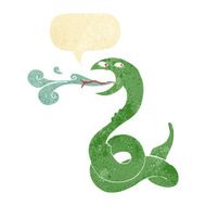cartoon hissing snake with speech bubble N6