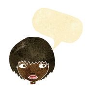 cartoon unhappy girl with speech bubble N3