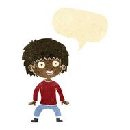 cartoon excited boy with speech bubble N30