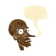 cartoon evil old man with speech bubble N4