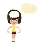 cartoon woman with idea speech bubble N45