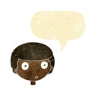 cartoon curious boy with speech bubble N7