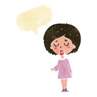 cartoon woman explaining her point with speech bubble N8