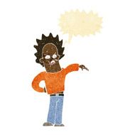 cartoon nasty boy with speech bubble