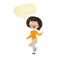cartoon laughing woman with speech bubble N2