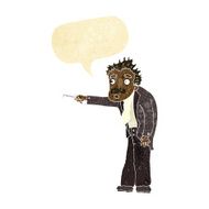 cartoon man trembling with key unlocking speech bubble