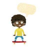 cartoon boy on skateboard with speech bubble N2