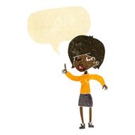 cartoon woman with idea speech bubble N46