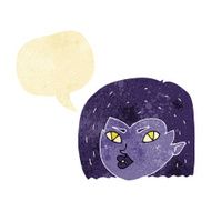 cartoon vampire face with speech bubble N7