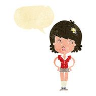 cartoon happy woman with speech bubble N47