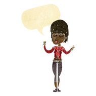 cartoon cool girl with speech bubble N4