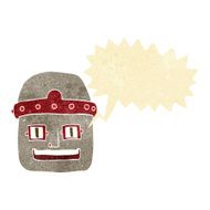 cartoon robot head with speech bubble N12