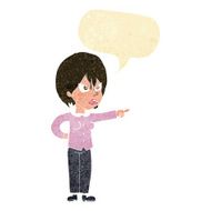 cartoon woman accusing with speech bubble N2