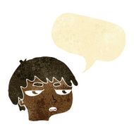 cartoon annoyed boy with speech bubble N8