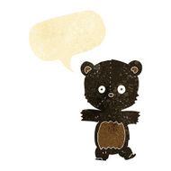 cute cartoon black bear with speech bubble N14