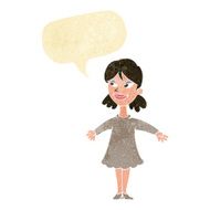 cartoon woman with open arms speech bubble N20