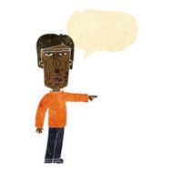 cartoon pointing man with speech bubble N16