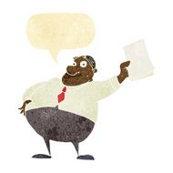 cartoon boss waving papers with speech bubble N2