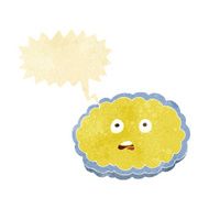 shocked cartoon cloud face with speech bubble