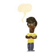 cartoon man with folded arms speech bubble N3