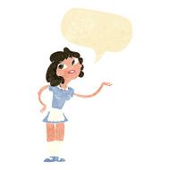 cartoon waitress serving with speech bubble N2