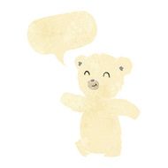 cute cartoon polar bear with speech bubble N10