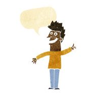 cartoon happy man with speech bubble N79
