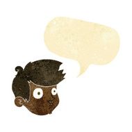cartoon staring boy with speech bubble N6