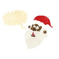 cartoon jolly santa claus face with speech bubble N2
