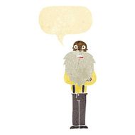 cartoon bearded old man with speech bubble N7