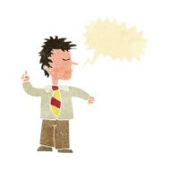 cartoon man making his point with speech bubble N2