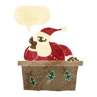 cartoon bored santa claus with speech bubble