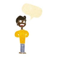 cartoon happy man with speech bubble N81