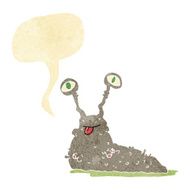 cartoon gross slug with speech bubble N3