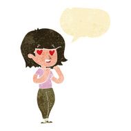 cartoon woman in love with speech bubble N2