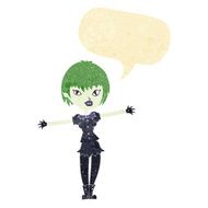 cartoon vampire girl with speech bubble N41