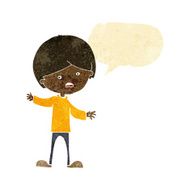 cartoon unhappy boy with speech bubble N9